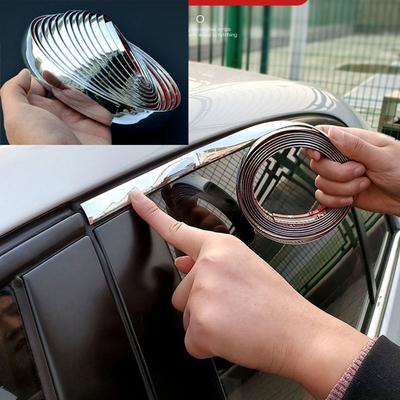 Dış İç Krom Kaplama Koruyucu Kenarlık Bantı Tampon Dekor Şeridi Kenar Koruyucu Çıkartma