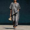 2026 Spot New Cross-border European and American Fashion Anti-denim Loose Wide-leg Pants Two-piece Set Elegant Casual Style