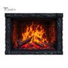 Removable PVC Wall Decor Fireplace Flame Decal, Vintage European Background Sticker, Self-Adhesive Decal Waterproof Mural for Living Room Dining Space