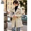 Women's Elegant Mid-Length Khaki Trench Coat