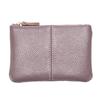 Leather change bag Women's mini key bag Simple double zipper coin change bag First layer cowhide short small wallet
