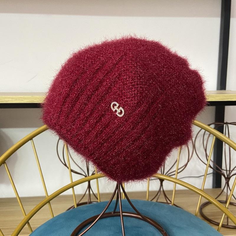 Women's Winter Hats, Girls' Warm Thick Hats, Outdoor Headwear, Knitted Hats, New Elastic Striped Women's Daily Hats with Straps