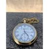 Vintage Antique Engraved Brass Elgin Pocket Watch W/ Chain Gift Nautical Marine