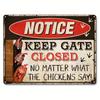Crazy Chicken Coop Cedule Retro kovová uvítací plaketa Legrační statek Ideální pro kurník nebo kuchyni Ideální dárek na zeď
