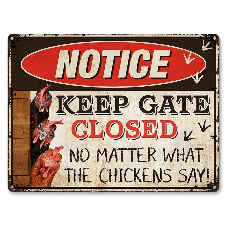 Crazy Chicken Coop Cedule Retro kovová uvítací plaketa Legrační statek Ideální pro kurník nebo kuchyni Ideální dárek na zeď