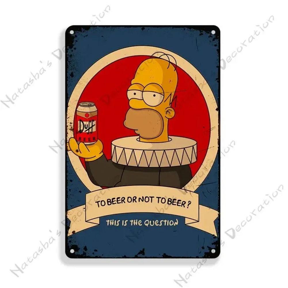 

Металева табличка The Simpsons Duff Beer 30x20см, Мультяшний декор для стіни бару