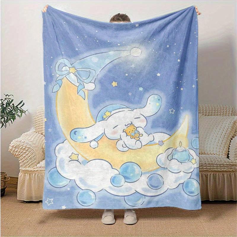

1pc, Sanrio Cozy Home Decor: Adorable Flannel Blanket for Bedroom, Living Room, Travel, Camping, Car, Beach, Office Naps, Perfect Gift & Outdoor Throw 130x150cm