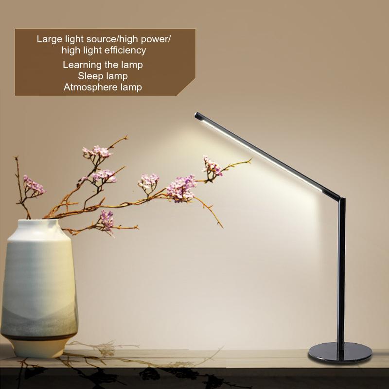 Simple Aluminum Alloy Folding LED Eye Protection Table Lamp OfficeStudy Bedroom Desk Student Dormitory Creative Plug-in DeskLamp