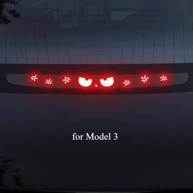 1PC Car Stickers Top Tail Light Emblem For Tesla Y Stickers Auto Mounted Brake Light Projection Board Decal for Tesla Model 3