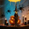 Handmade Resin Stump Witch Statue Lamp with LED Night Light Glowing Gothic Spooky Atmosphere Halloween Decor