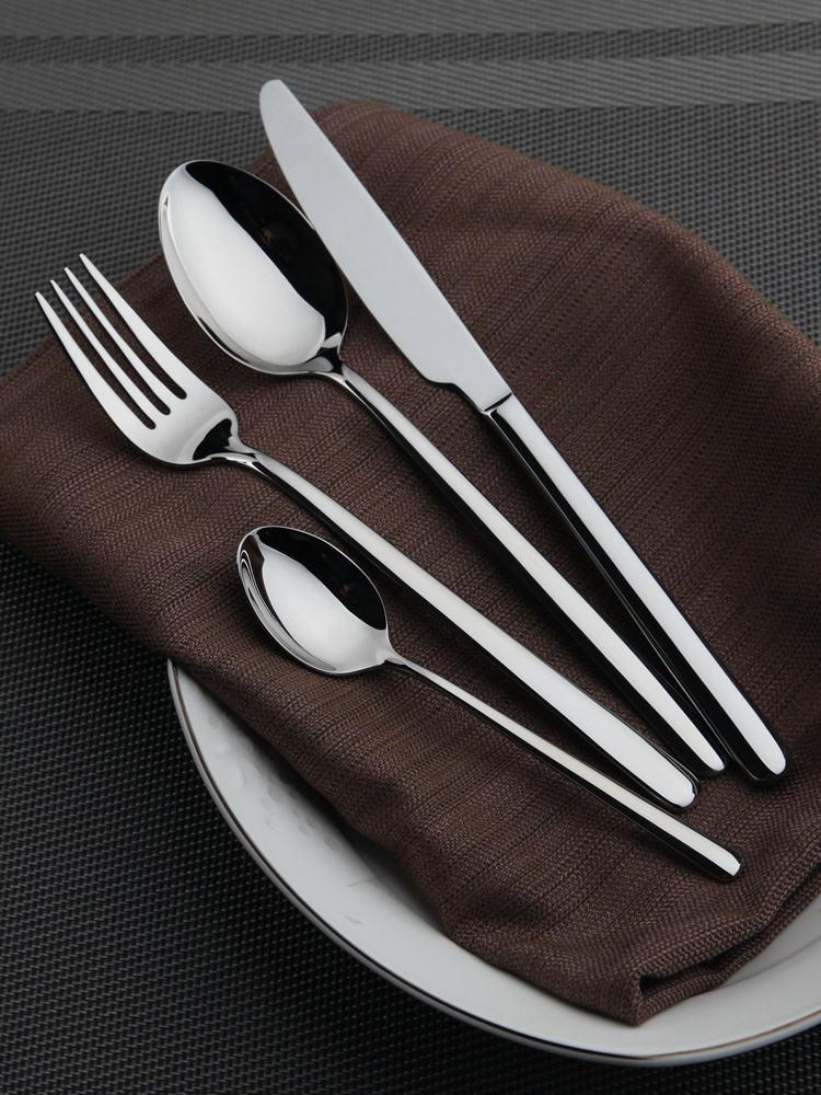 

Cozy Zone 24 Pieces Cutlery Set Stainless Steel Tableware Western Dinnerware Set Classic Dinner Set Knife Fork Restaurant Dining