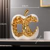 Ceramic Sculpture Desk Decoration Ornaments Creative Apple Statue Room Aesthetic Decor Gold-plated Apple Hollow Out Crafts