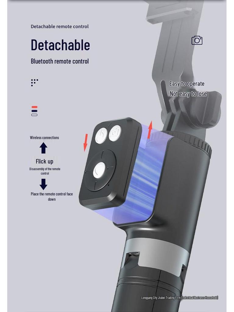 1.8m Bluetooth Selfie Stick with Integrated Tripod and Universal Phone Holder for Remote Control, Charging, and Live Streaming.