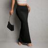 Womens High Waist Solid Color Slit Midi Skirt Slim Fit A Line Daily Wear