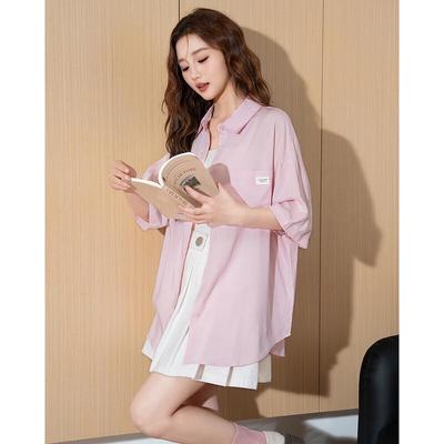 TonLion 2025 Summer Women's Lapel Short Sleeve Shirt
