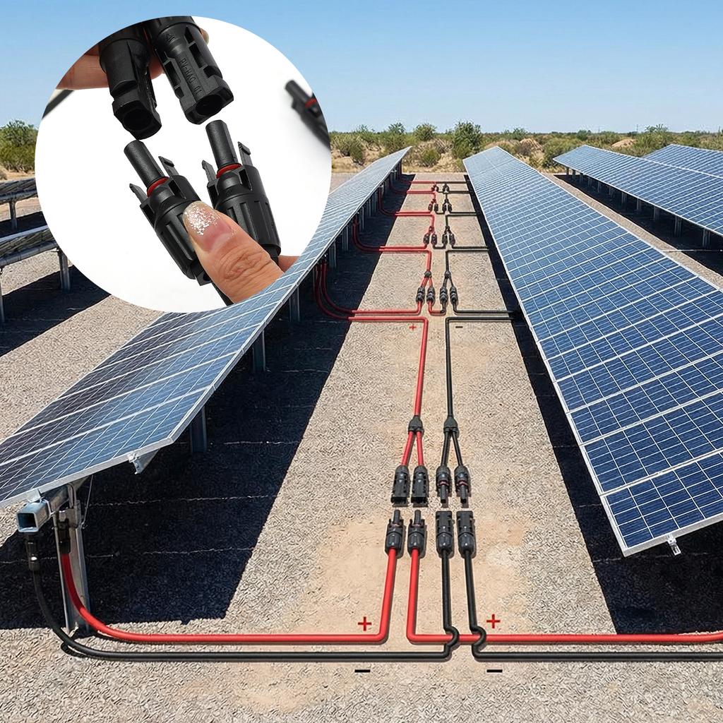 2Y Branch Parallel Connector MMF/FFM Solar Panel Branch Adapter IP67 Waterproof Three-way Plug Cable Wire Parallel Plug Adapter