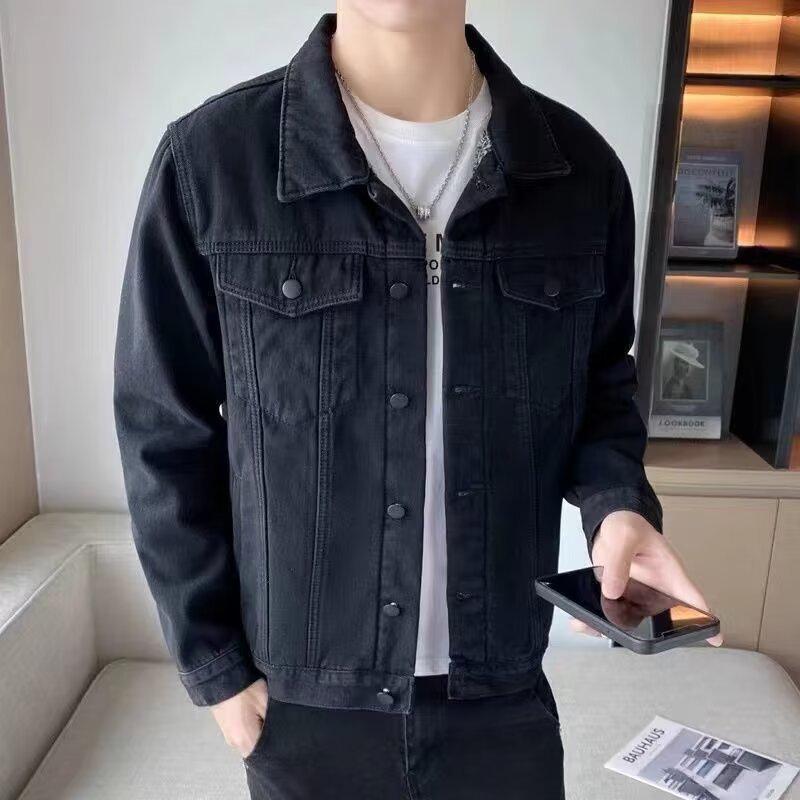 Men's Plus Velvet Winter Denim Jacket: Trendy Autumn/Winter Casual Wear