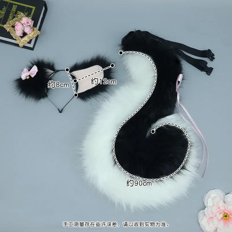 Handgefertigtes Halloween-Cosplay-Set für Mädchen Anime Flauschig Niedlich Fuchs Katze Wolf Ohr Schwanz Haare Tier Lolita Party Show Zubehör Cosplay