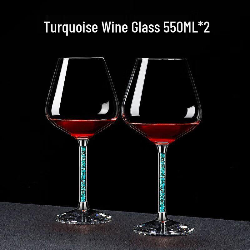 Набор бокалов для красного вина Qiuqiao Light Luxury бирюзового цвета 550ml