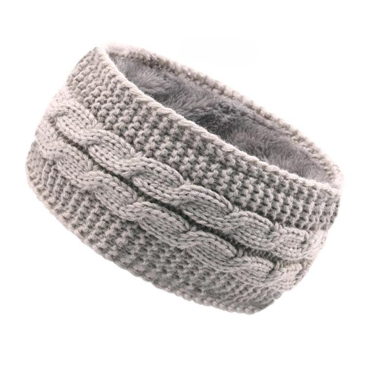 New Winter Velvet Hair Accessories Autumn Winter Yarn Knitted Headband Fashionable Warm Sports Headband