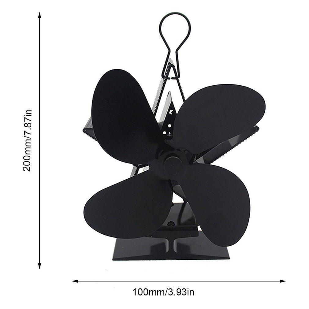 Silent Heat-Powered Four-Leaf Wood Stove Fan - Christmas Star Model