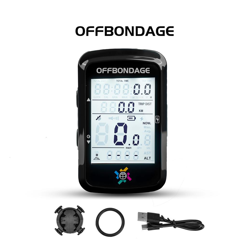 OFFBONDAGE Bicycle Computer Wireless GPS Bike Speedometer MTB Road Bike Cycling Odometer USB Rechargeable Digital Stopwatch