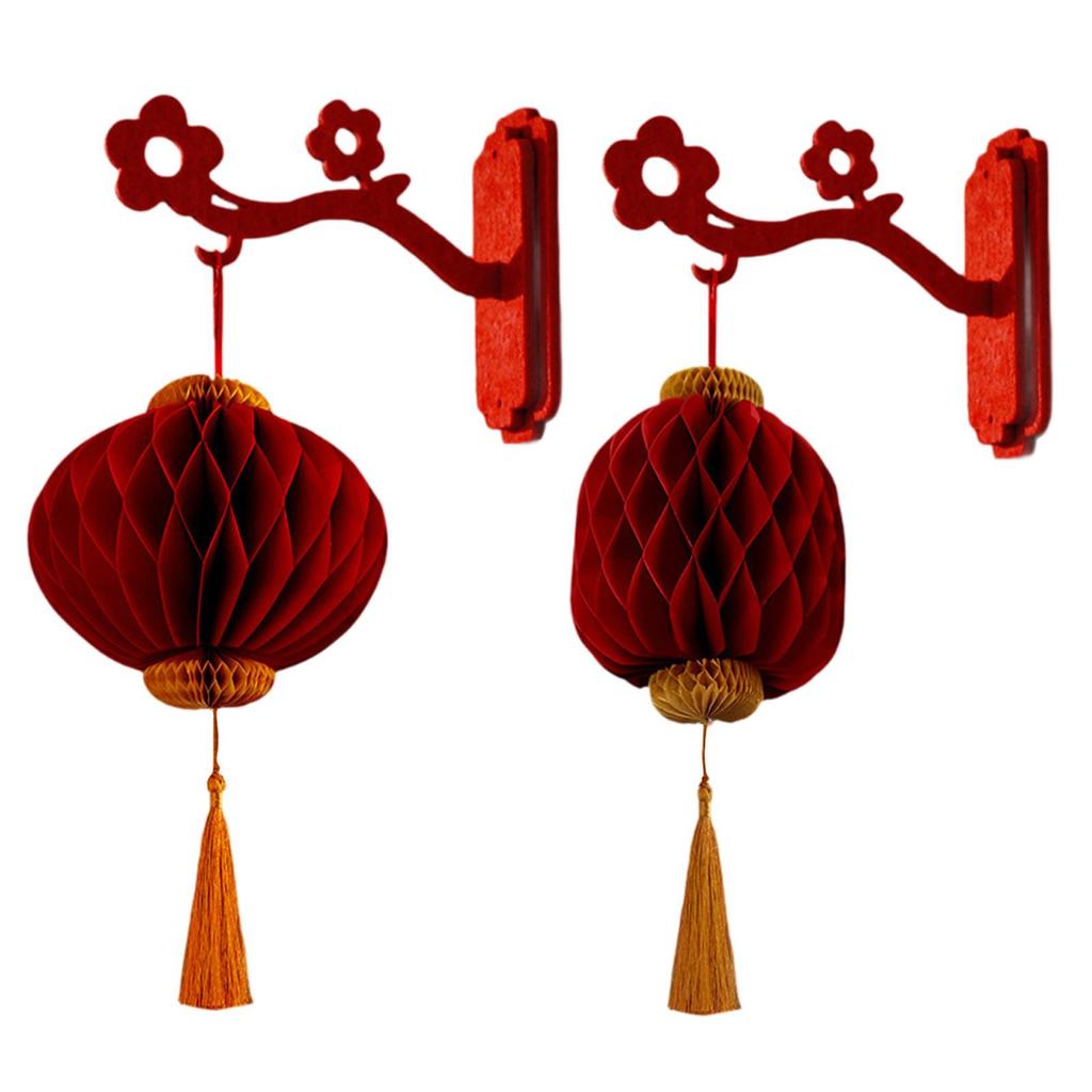 Chinese New Year Felt Lantern for Balcony Party Supplies Spring Festival