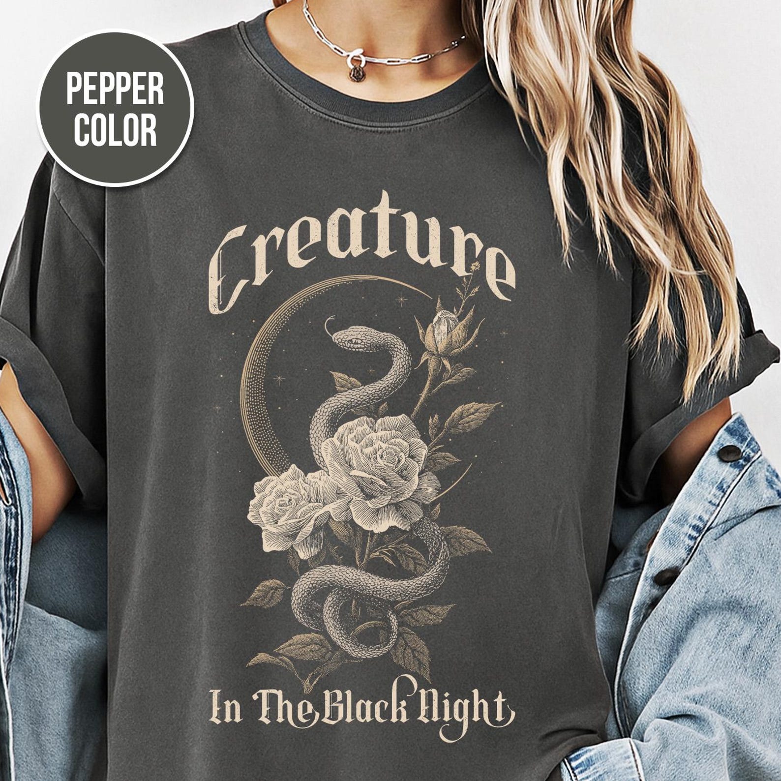 Snake Shirt, Dark Romance, Vintage Shirt, Dark Botanical, Unisex Comfort Colors, Gothic Shirt, Gift, Rock Clothing, Gothic Graphic Tee 3XL