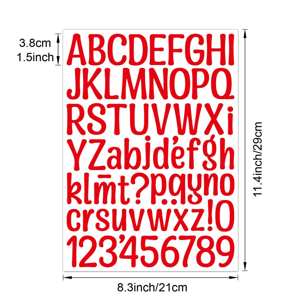 1.5-inch Letter Sticker Multicolor English Alphanumeric Combination Holiday Gift Decoration Waterproof Letter Sticker