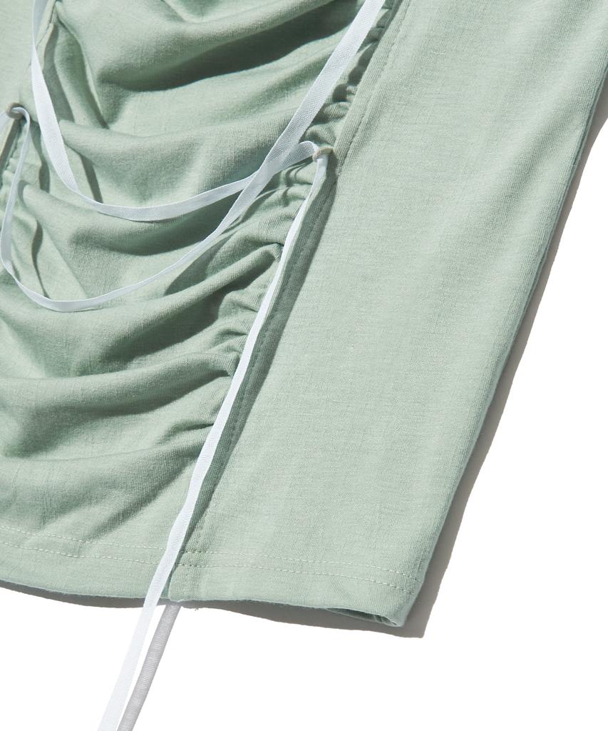 PEACE MAKER Ribbon Shirring Tee (Mint)