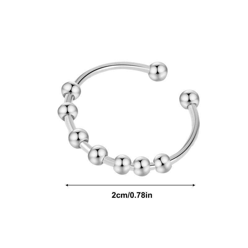 Rotatable Bead Rings Adjustable Stainless Steel Open RingsFashionable Spinner Rings Jewelry For Women for daily wear Gift
