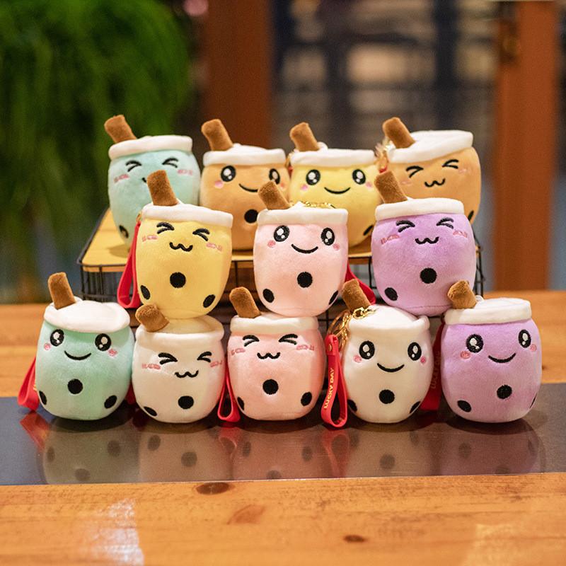 Cup Tea Milk Plush Keychain Cute Bag Pendant Cartoon Doll Kids Gift Birthday
