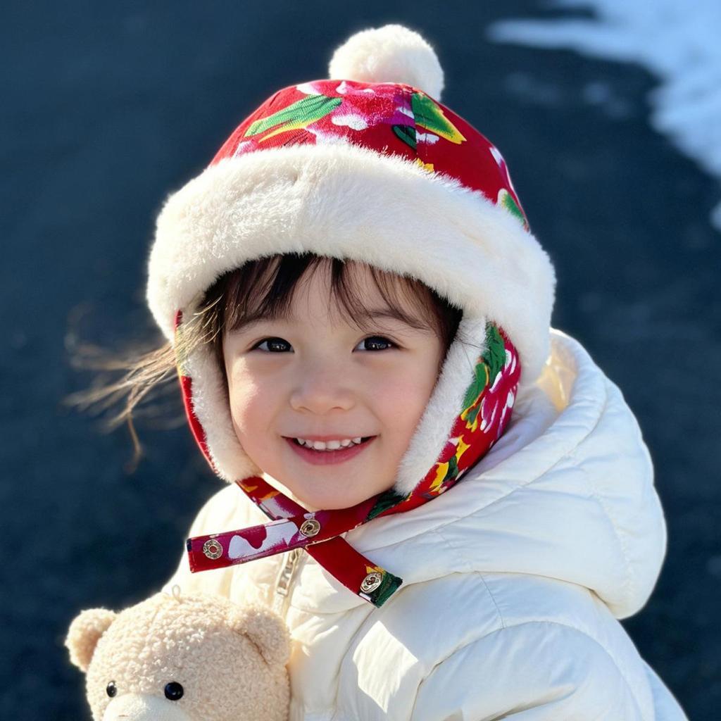Winter Velvet Baby Hat with Ear Flaps – Toddler's Cozy Lei Feng Style