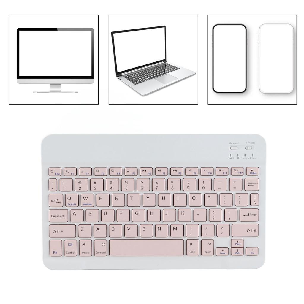 10in Wireless Keyboard Thin Stable Connection Quiet Waterproof Tablet Laptop Keyboard