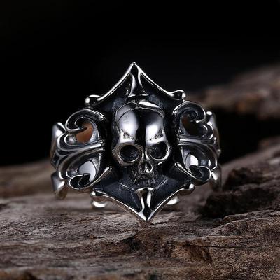 Anillo de Calavera de Personalidad Dominante para Hombre Gótico Fantasma Pirata Anillo Masculino Accesorios de Joyería Punk Regalo Venta al por Mayor
