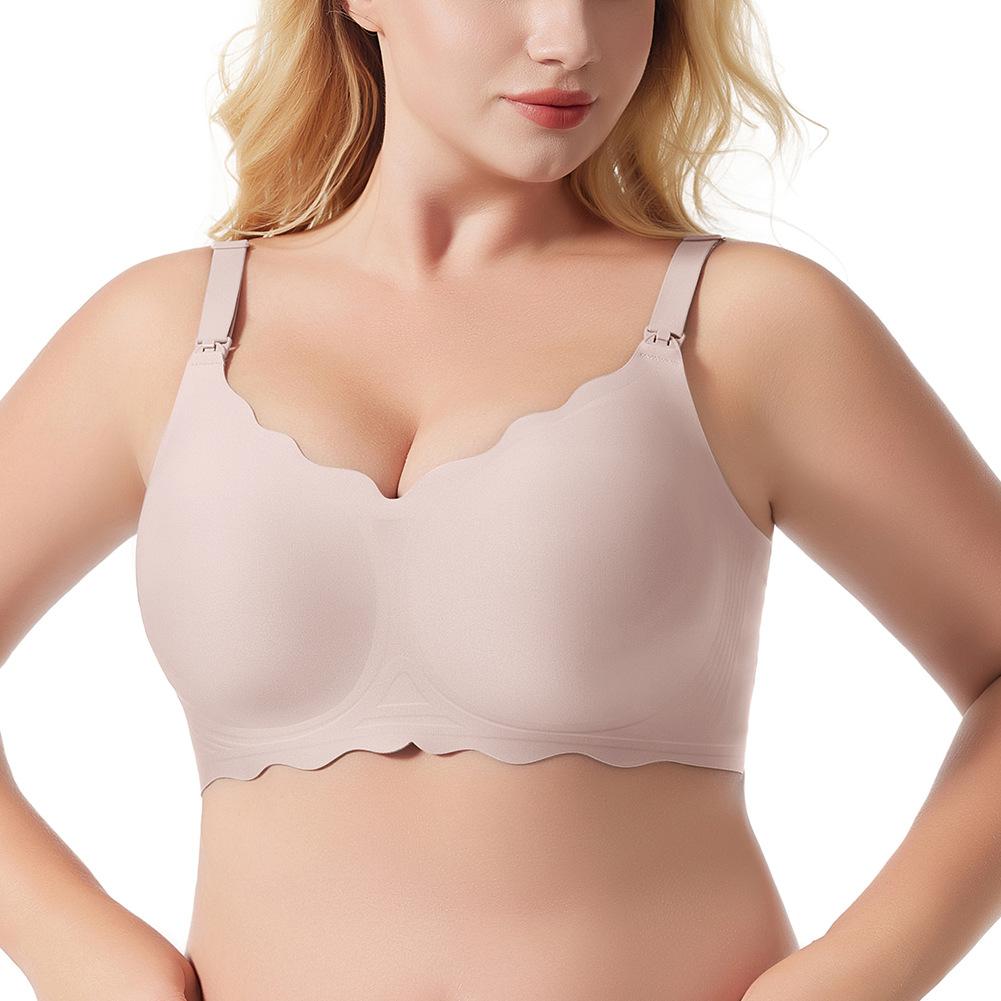 

Европейский и американский большой размер бюстгальтер без косточек гладкий бесшовный мягкий поддерживающий бюстгальтер XXXL розовый