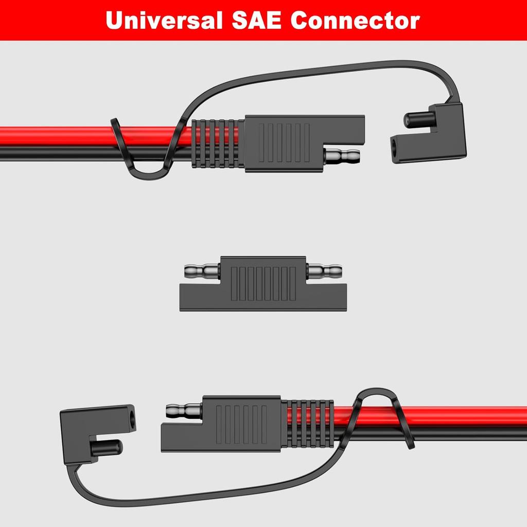 12AWG SAE Extension Cable, 10FT SAE Connector Extension Cable Quick Disconnect Wire Harness With Polarity Reverse Adapter For Solar Panel, Battery,