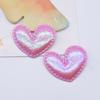 30 buc. 43*35 mm patch-uri căptușite cu aplicație de inimă cu sclipici pentru haine, pălărie, artizanat, accesorii de cusut, bricolaj, agrafe de păr, decor cu fundă