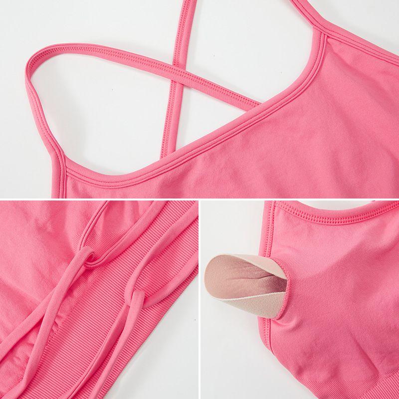 New Arrival Thin Strap Camisole Yoga Vest Cross Hollow-out Beauty Back Workout Bra Bra Pilates Sports Intimates Summer