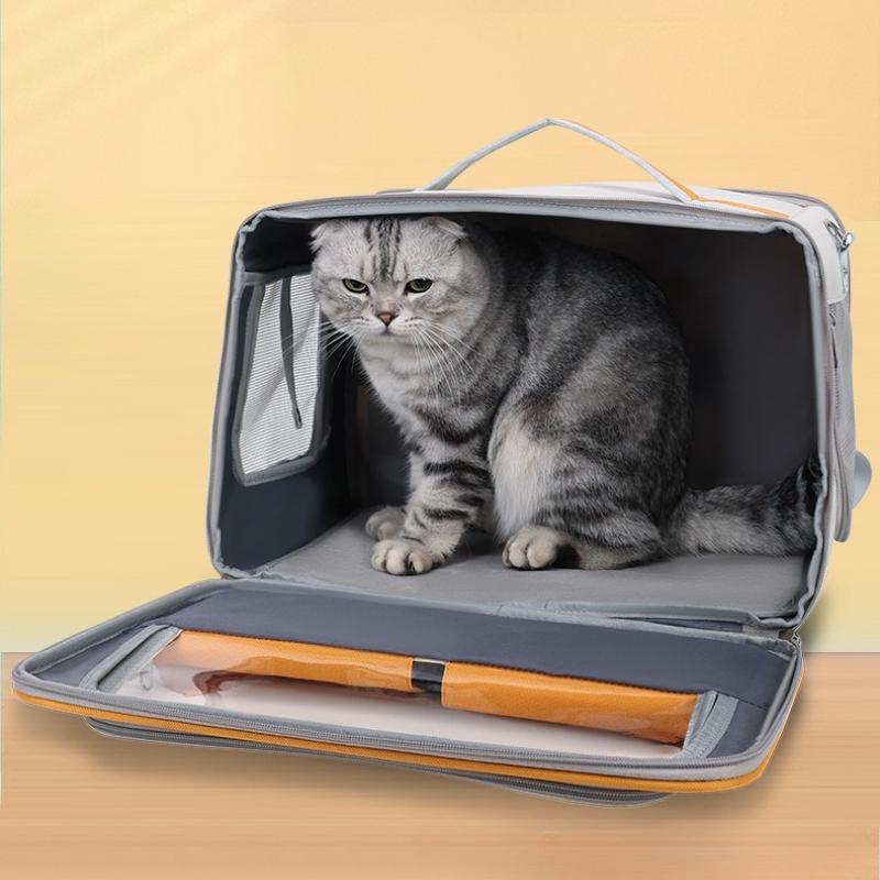 Foldable Cat Carriers Breathable Pet Backpack for Small Dogs Portable Kitten Rucksack for Outdoor Lightweight Pet Suitcase