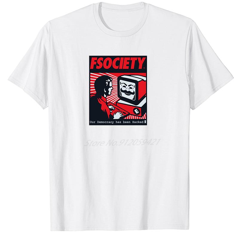 

Графические футболки Mr Robot Оверсайз с коротким рукавом Летние футболки Топы Хлопок Новые рубашки и футболки Мужская футболка с принтом S