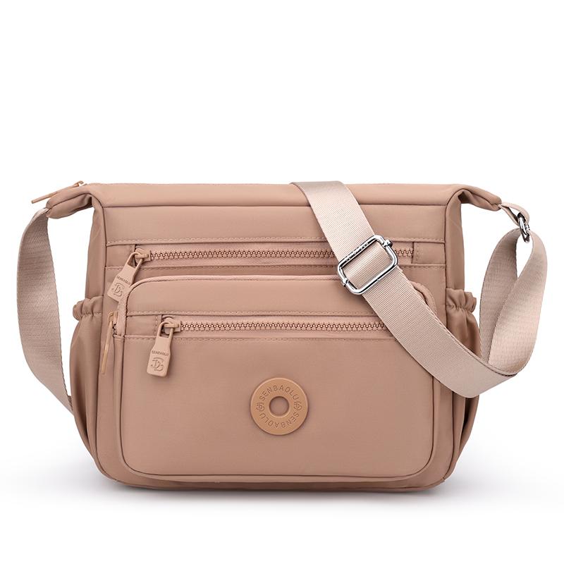 Women's Bag Multi-Layer Zipper Shoulder Bag Nylon Crossbody Bag