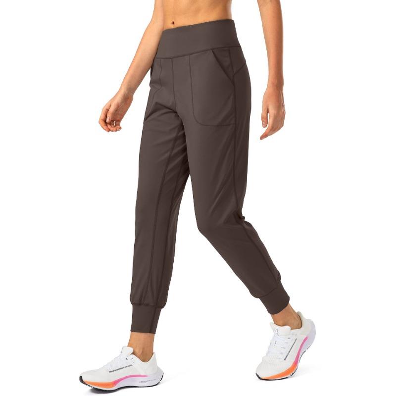 

Fashion Casual Comfort Versatile High Waist Women s Jogging Pants with Zipper Pocket Fitness Yoga Pants XL темно-коричневого кольору