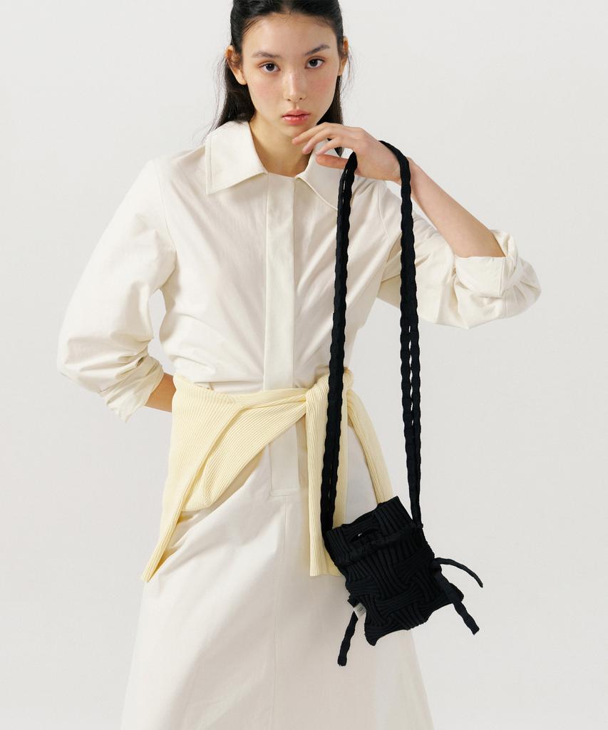 Pleatsmama Mini Crossbow Bag Black