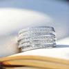 Qixi Festival couples multi-layer design ring women, light lines luxury micro-inlaid zircon jewelry, fashionable and exquisite