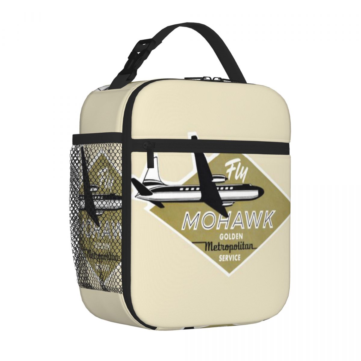 Bestselling 1960 Mohawk Airlines Elegant Sports Lunch Bag Workplace Meal Canvas Lunch Bag One Size