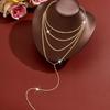 Eco-friendly Multi-layer Stackable Y-shaped Clavicle Chain Tassel Necklace - Versatile Trendy Accessory for Banquets