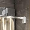 Drill-Free Adjustable Rod White Shower Curtain Rod Adjustable Stainless Steel Tension Telescopic Rod Retractable Hanger Rod