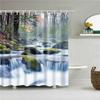 Natuur Bos Douchegordijn Waterdicht Badkamer Scherm Bomen Landschap Gordijnen Polyester Stof Huisdecoratie Badkamer Gordijnen
