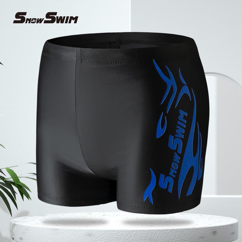 Men's Plus Size Swim Trunks & Accessories Set: Square Leg Swimwear, Fashion Goggles, Swim Cap